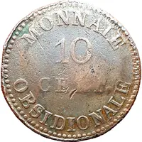 10 Centimes - Louis XVIII Antwerp, Siege Coinage