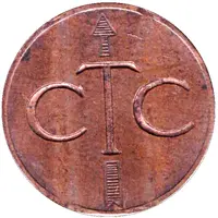Telephone Token - CTC arrow up, bronze large type