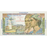 5 New Francs Overprint on P#32 - 500 Francs
