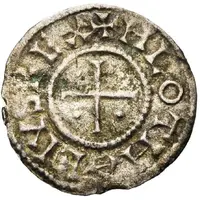 Denier - Lothair II Verdun mint