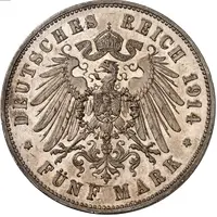 5 Mark - Frederick II Silver Wedding - Pattern