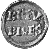 Denier - Pepin II Bourges mint, bust