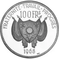 100 Francs Diori Hamani, silver essai