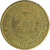 25 Centimes - Union Commerciale et Industrielle - Charlieu [42] Brass