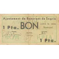 1 Peseta Benavent de Segrià