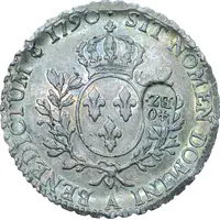 40 Batzens Counterstamped, Ecu Louis XVI with laurel