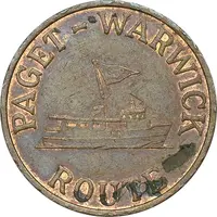 Ferry Token Paget-Warwick Route, Copper