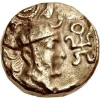 Dinar - Unknown hunnic chieftain Sassanian style, Peroz I imitation, Sind mint