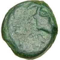 Bronze with wolf head to right