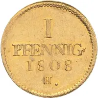 1 Pfennig - Frederick August I Gold pattern strike