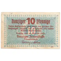 10 Pfennige Danziger Zentralkasse