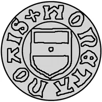 1 Hvid - Christian I Visby, ram walking left with flag