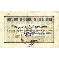 1 Peseta Granyena de les Garrigues