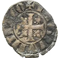 Denier anonymous Lord of Bourbon, lilies and shell