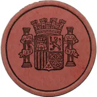 45 Centimos countermark on 2 red centimos