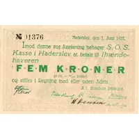 5 Kroner / 130⁄100 Dollar Haderslev
