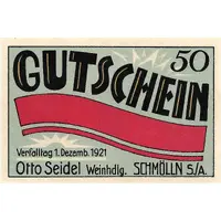 50 Pfennig Weinhandlung Otto Seidel