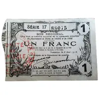 1 Franc - 176 Communes du Nord [59], de l'Aisne [02] et de l'Oise [60]