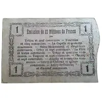 1 Franc - 176 Communes du Nord [59], de l'Aisne [02] et de l'Oise [60]