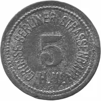 5 Pfennigs - Berlin Grosse Berliner Strassenbahn