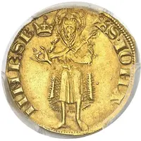 Gold Florin with crown - Joanna I