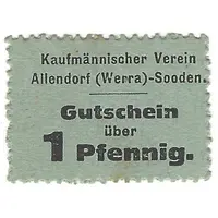 1 Pfennig Kaufmännischer Verein Allendorf-Sooden