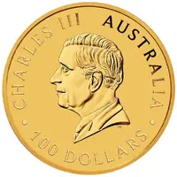 100 Dollars - Charles III 1st Portrait - Australian Kangaroo - Gold Bullion Coin