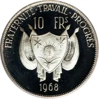 10 Francs Lion, small type, silver plated pattern