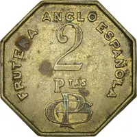 2 Pesetas Frutera Anglo Espanola, Gibraltar