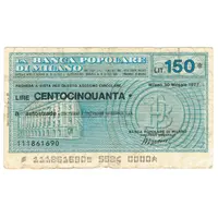 150 Lire Banca Popolare di Milano