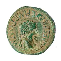 As - Tiberius L CAEC AQVIN MVN TVR II VIR M CEL PALVD