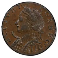 1/2 Penny - Copper 'Mailed Bust Left, Horned'
