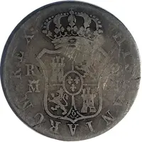 2 Reales Countermark on Spanish - Madrid 2 Reales, KM#460.2