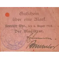 1 Mark Neustadt in Westpreußen