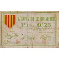 0.25 Pesetas Riudarenes