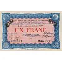 1 Franc - Chambre de Commerce d'Auxerre [89]