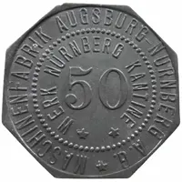 50 Pfennig - Augsburg Maschinenfabrik Augsburg-Nürnberg