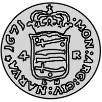 4 Rundstück - Carl XI Without inner reverse circle