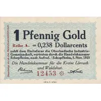 1 Goldpfennig Handelskammer Schopfheim - Kreis Lörrach & Waldshut