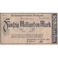 50 000 000 000 Mark Reichsbahndirektion