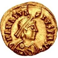 1 Tremissis In the name of Anastasius I, Lyon