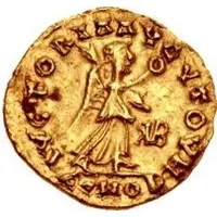 1 Tremissis In the name of Anastasius I, Lyon