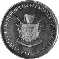 5 Francs - Mwambutsa IV Independence