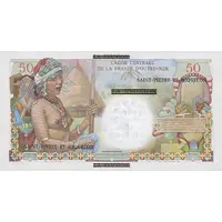 1 Nouveau Franc / New Franc Overprint P#44 - Reunion 50 Francs