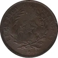 Cattle Token Countermark over 1 Centésimo 1870