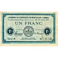 1 Franc - Chambre de Commerce de Montluçon - Gannat 03