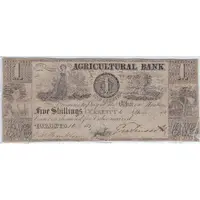 1 Dollar / 1 Piastre / 5 Shillings The Agricultural Bank