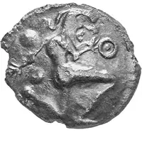 Bronze with running character and disks