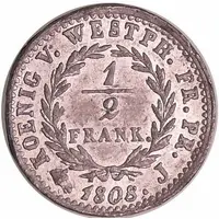1/2 Frank - Jérôme Bonaparte Tin pattern