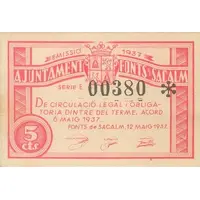 5 Céntimos Fonts de Sacalm
